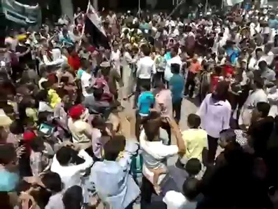Syria فري برس ريف حلب  مارع   مظاهرة جمعة انتفاضة العاصمتين   27 7 2012 ج1 Aleppo