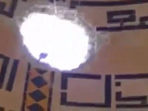 Syria فري برس درعا خربة غزالة آثار الدمار الذي خلفه القصف في الجامع العمري الكبير الاثنين 23 7 2012 Daraa