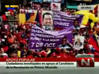 (VÍDEO) (2/6) Histórico: Pueblo de Petare volcado a las calles en respaldo al Candidato Socialista Hugo Chávez 28.07.2012