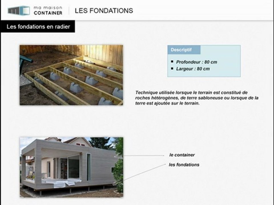 Maison container : les fondations