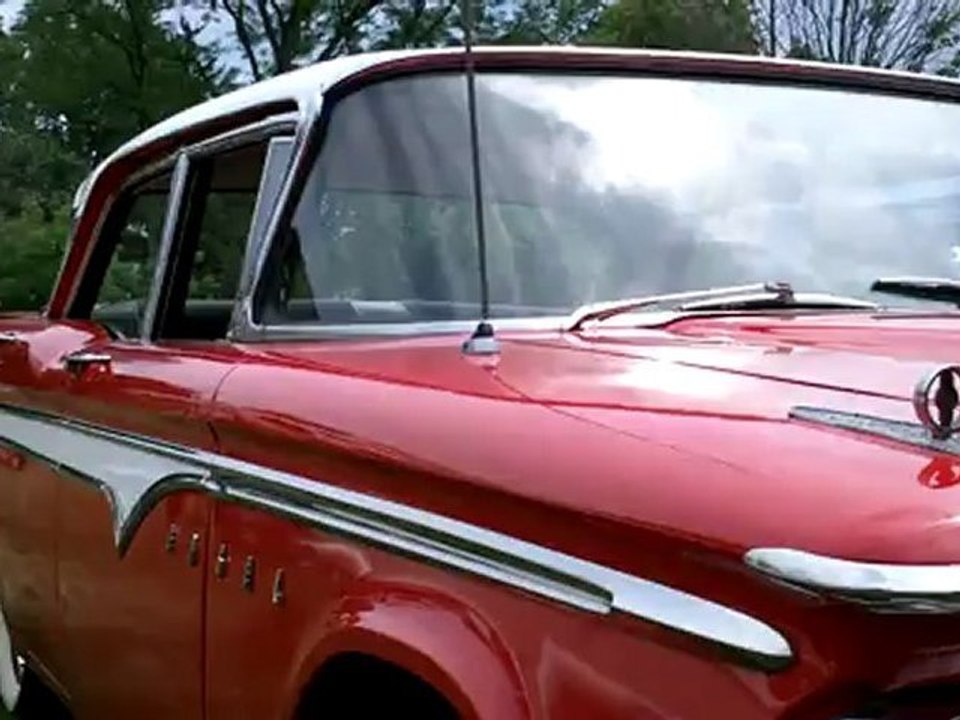 1959 Ford Edsel - This is a great looking classic car. Red, and white. Look at those tires!