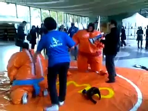 Fête Foraine organisée par Averroès Jussieu : combat de Sumo