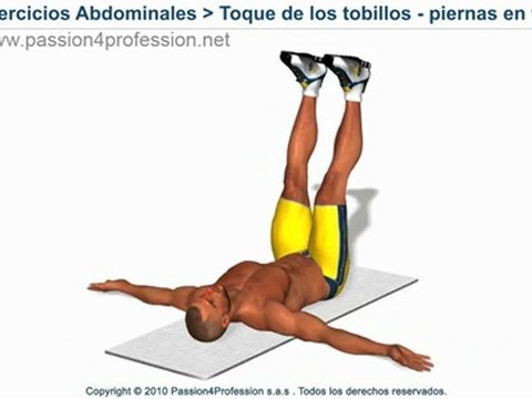 Toque de los tobillos con las piernas en vertical