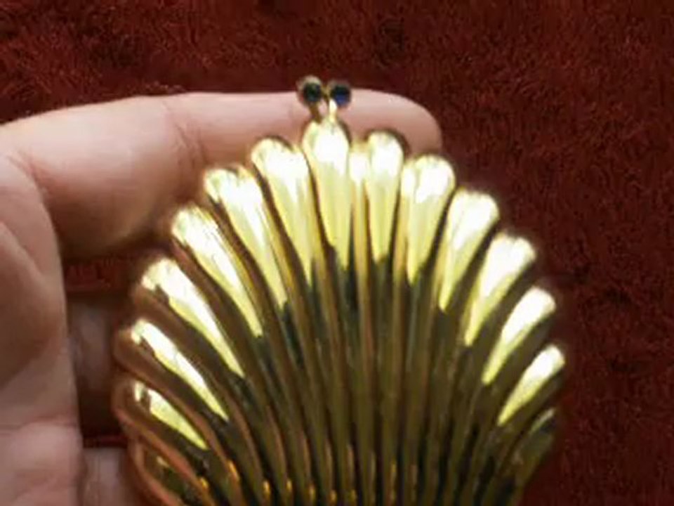 Vintage GIVENCHY Goldtone Clamshell Powder Compact