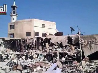 Syria فري برس  دمشق آثار الهدم في حي القابون وحرق جامع الفتح30 7 2012 Damascus