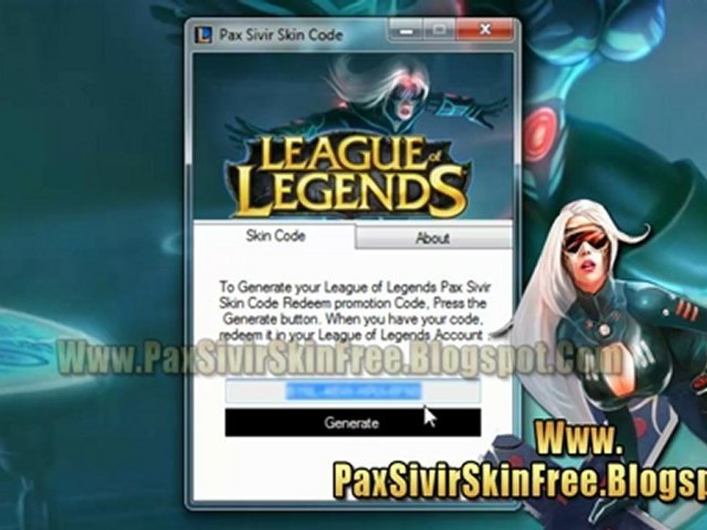 League of Legends Pax Sivir Skin Code Free - video dailymotion