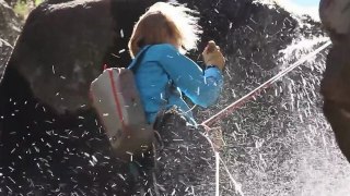 Utah Video Production - Rappelling down a waterfall