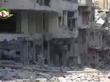 Syria فري برس حمص حي جورة الشياح اثار الدمار في منازل المواطنين بسبب القصف بالمدفعية والدبابات من قبل غصابات الاسد 1 8 2012 Homs