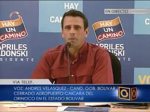Ordenan presunto cierre del Aeropuerto de Caicara del Orinoco por visita de Capriles