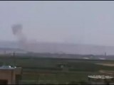 Syria فري برس  درعا طفس تحليق للطيران العمودي وقصف على اليادودة 1 8 2012 Daraa