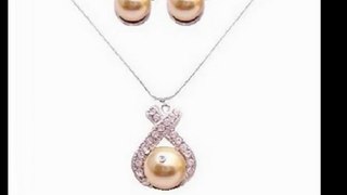 Fashionjewelryforeveryone.com Genuine Swarovski Pearl Pendant and Earring Bridal Jewelry