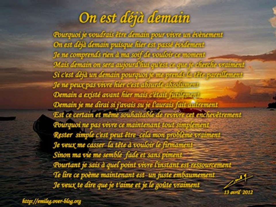 20120419 Poème on est déjà demain