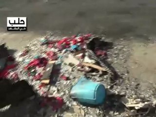 Syria فري برس حلب  المشهد   سقوط القذائف على الحي  1 8 2012 Aleppo