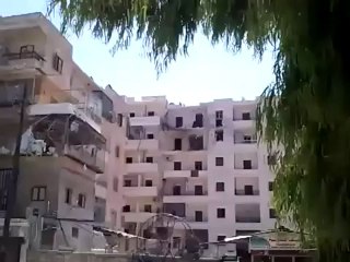 Syria فري برس حلب  صلاح الدين أحد المباني التي طالها القصف31 7 2012  Aleppo