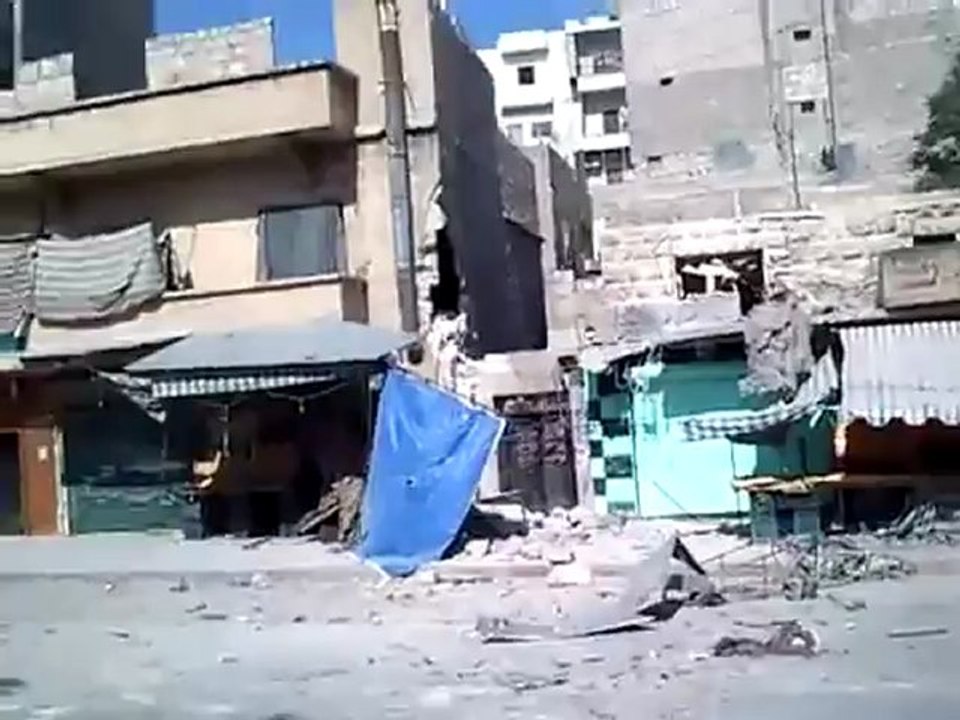 Syria فري برس  حلب صلاح الدين آثار القصف العنيف وسقوط قذيف  31 7 2012  ج2 Aleppo
