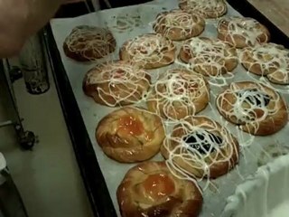 Adding Icing On The Danishes - Baked from scratch.