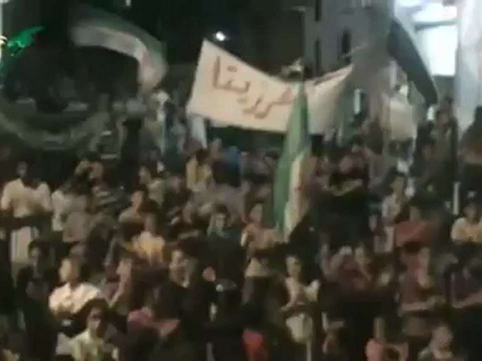 Syria فري برس حماة  المحتلة كفرزيتا مسائيات رمضان تنادي يا محلاها الحرية  2 8 2012 Hama