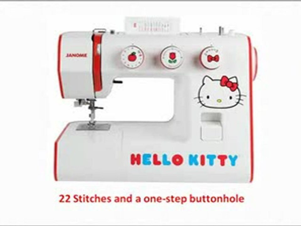 BEST BUY Janome 15822 Hello Kitty Sewing Machine with 22 built in stitches and a one-step buttonhole