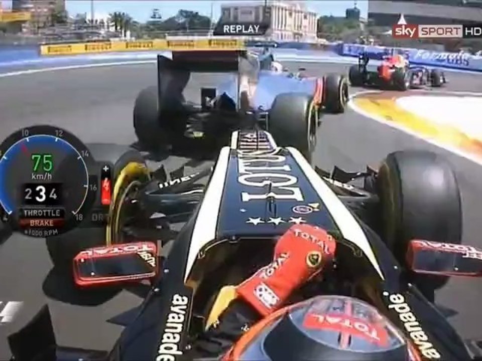 F1 2012 European GP Start Onboard Grosjean [HD] Engine Sounds