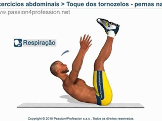 Toque dos tornozelos com as pernas na vertical