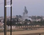 Syria فري برس  حمص الرستن  القديفة وهي تخرج من مدفعية الفوزديكا 3 8 2012 Homs