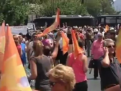 Greek bank employees seek job security