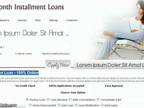 12 Month Loans- 1 Year Loans- Monthly Installment Loans