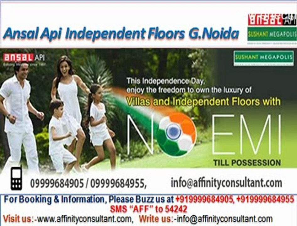 ansal api sushant megapolis independent floors orchid terraces greater noida @ 09999684905