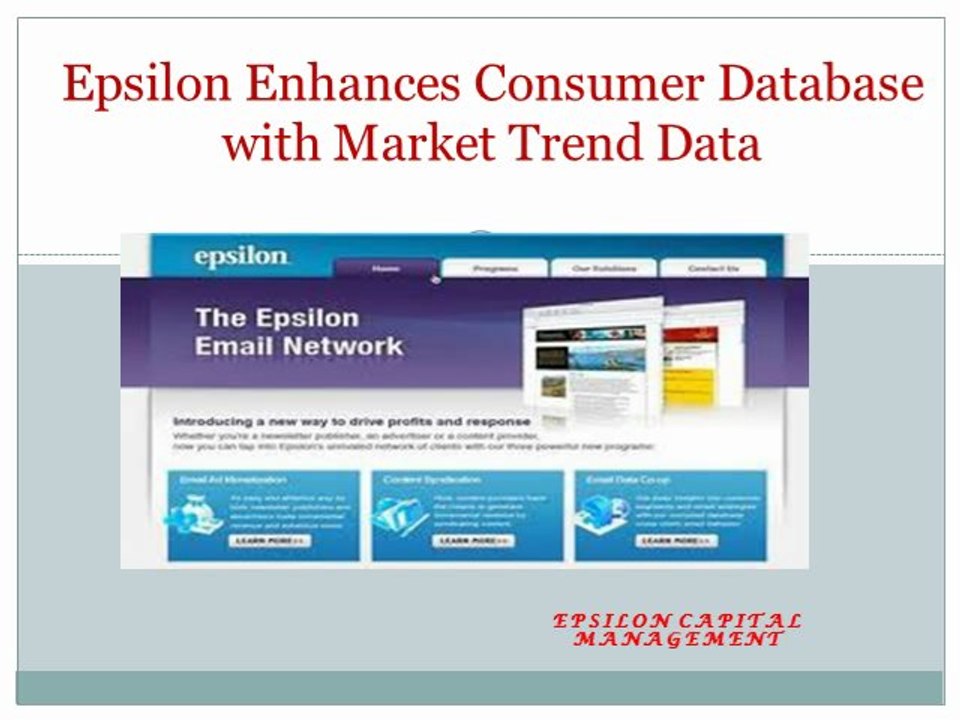 Epsilon Enhances Consumer Database with Market Trend Data - Epsilon Management Capital