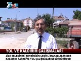 Zile belediyesi yol ve kaldırım çalışması