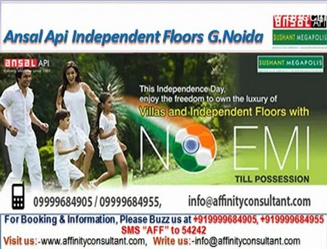 ansal api sushant megapolis independent floors zeenia terraces greater noida @ 09999684905