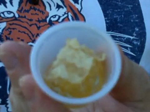 Trying Some Honey From A Local Honey Vendor, Holly, Michigan