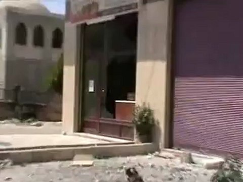 Syria فري برس حمص أثار الدمار في الغنطو 5-8-2012 Homs
