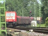 Züge bei Leubsdorf und Bad Hönningen am Rhein, MRCE 189, 145, 2x 152, 3x 185, 143 4x 425
