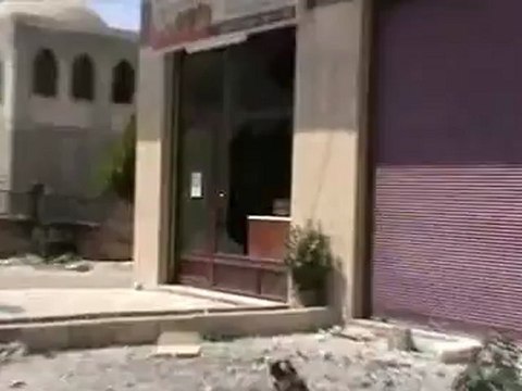 Syria فري برس حمص أثار الدمار في الغنطو 5-8-2012