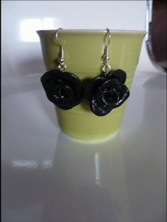 boucles d oreilles fimo , en rose,boucles d oreilles chic