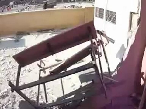 فري برس حلب حي الشيخ خضر الدمار الذي حل بالمدرسة التي لجأ اليها النازحون 5-8-2012