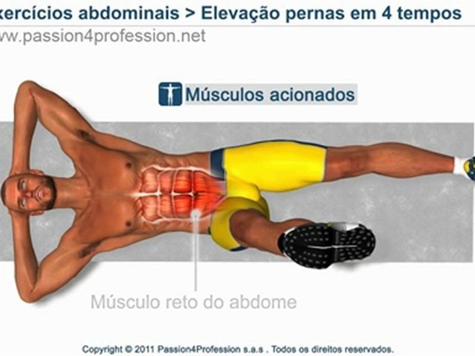 Elevação pernas em 4 tempos