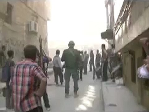 Syria فري برس حلب اشتباك بين كتيبة عمرو بن العاص من حماه حلفايا وقوات الاسد5 8 2012