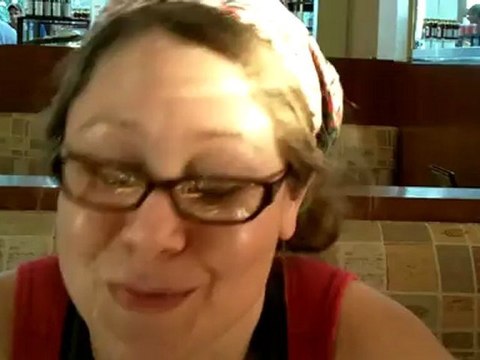 Describing Fried Pickles - Sarah tries a fried pickle at Apple Annie's. Roseville, Michigan.