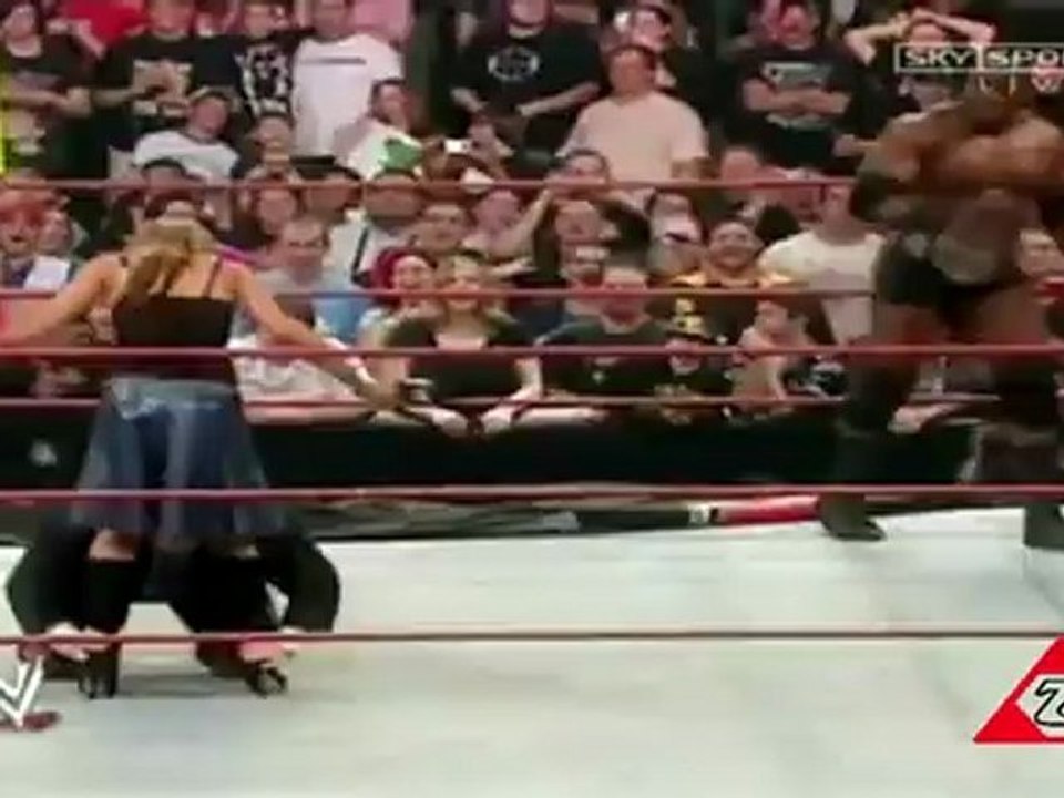 Bobby Lashley rips off Lillian Garcia's skirt