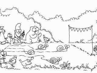 Une course d'escargots avec le chat de Simon