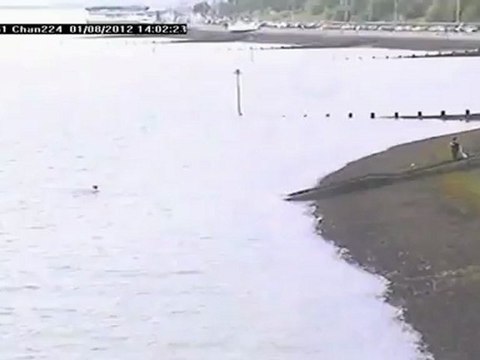 CCTV footage of policeman saving drowning teenager