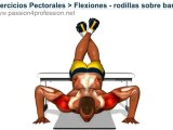 Flexiones - rodillas sobre banco