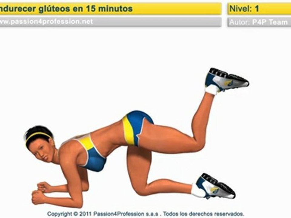 Tonificar / Endurecer glúteos en 15 minutos - Nivel 1 - No Music