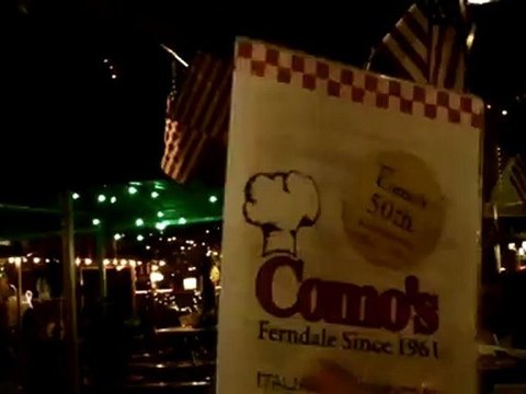 On The Patio Of A Local Italian Restaurant - Como's Pizza in Ferndale, Michigan has been around since 1961. Night life, live music