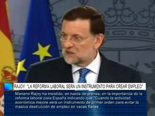 Rajoy: "La reforma laboral será un instrumento para crear empleo"
