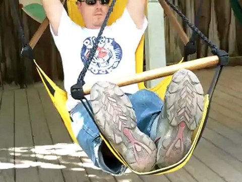 Resting At The Festival - Relaxing in a Sky Chair at the Michigan Renaissance Festival in Holly Michigan. Independent business.