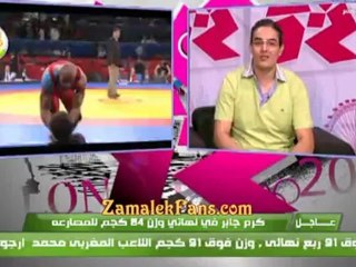 كرم جابر والجولة الحاسمة مع بطل بولندا سيمى فاينال لندن 2012 ويضمن ذهبية او فضية