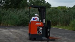 For Sale: 2008 Toyota 7BRU18 Live Operational Reach Forklift Truck Stand-on 3500 Lbs